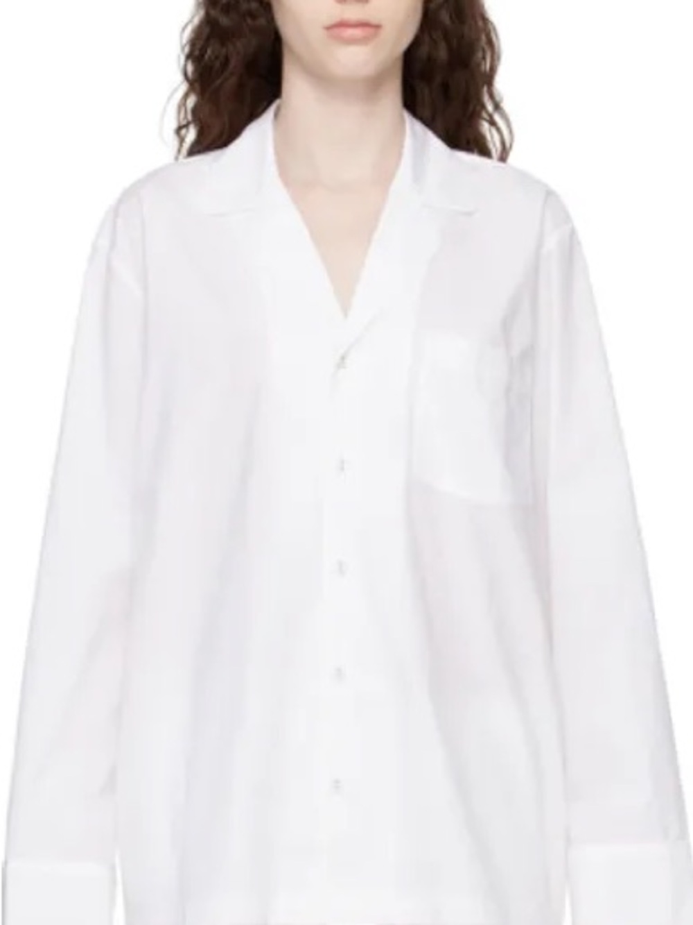 SKIMS White Long-Sleeve Sleep Shirt